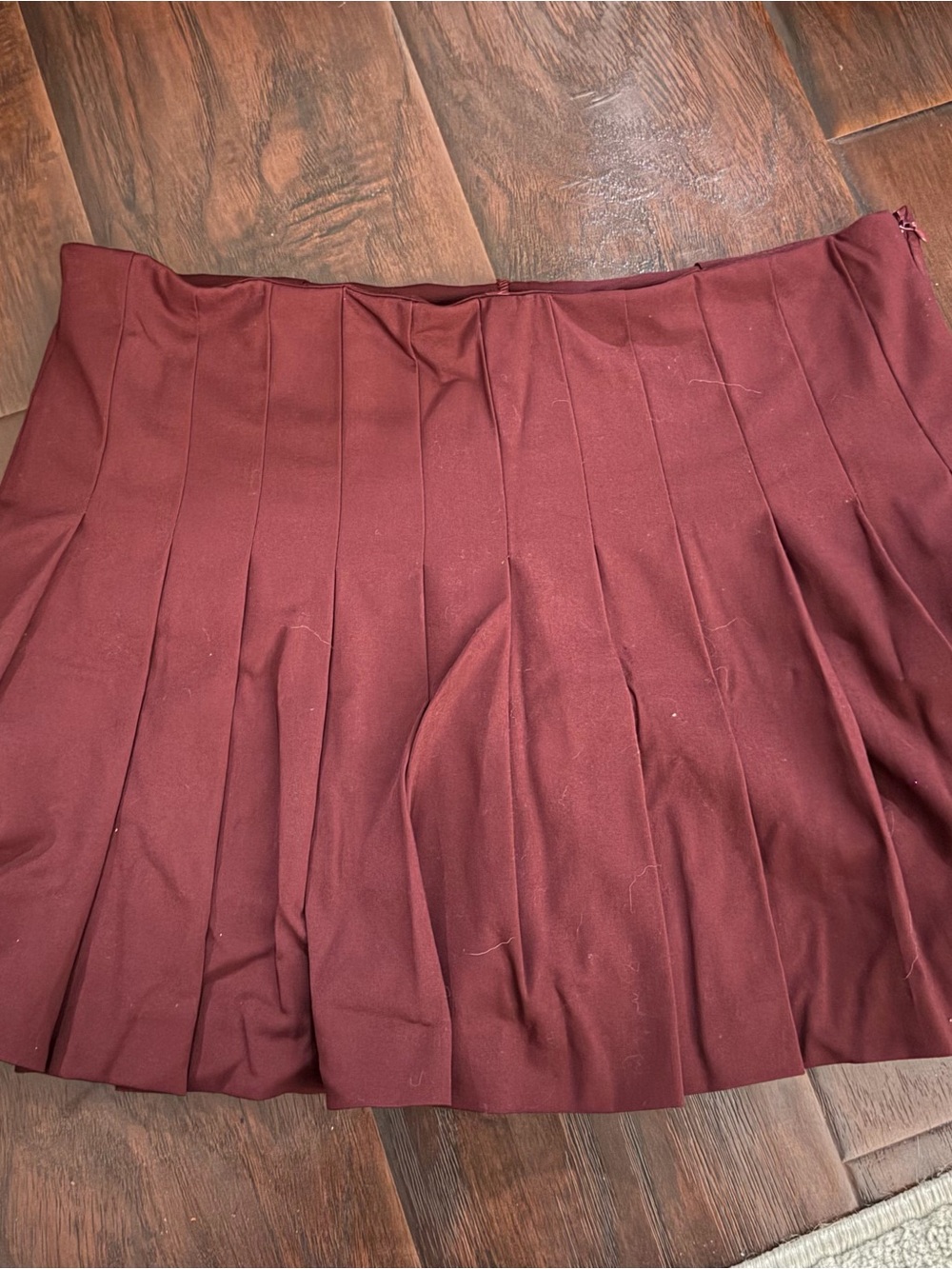 Zara Pleated Circle Skirt in Burgundy